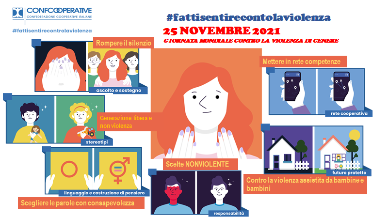 25 NOVEMBRE 2021 GIORNATA INTERNAZIONALE PER L'ELIMINAZIONE DELLA VIOLENZA CONTRO LE DONNE