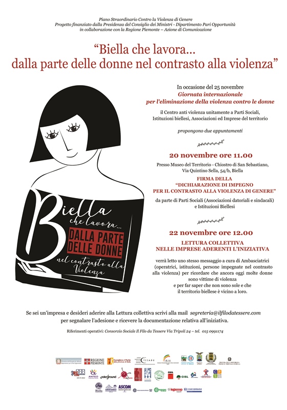 “Biella che lavora…dalla parte delle donne nel contrasto alla violenza”