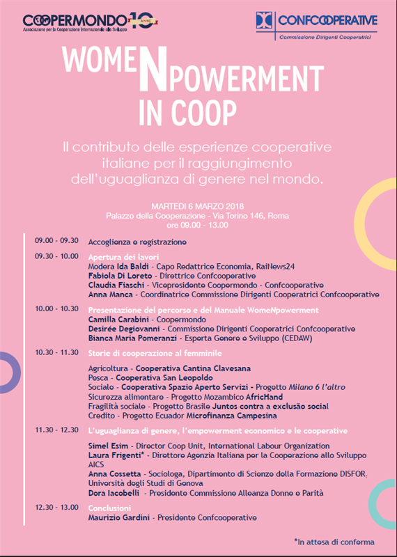 WomeNpowerment in Coop. Il contributo delle esperienze cooperative italiane per l’uguaglianza di genere.